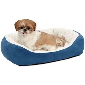 MidWest Quiet Time Boutique Cuddle Bed for Dogs Blue