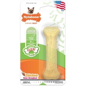 Nylabone Flexi Chew Dog Bone  Chicken Flavor (Option: Petite (1 Pack))