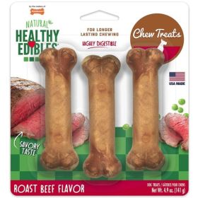 Nylabone Healthy Edibles Wholesome Dog Chews  Roast Beef Flavor (Option: Regular (3 Pack))