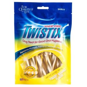 Twistix Wheat (Option: Free Yogurt & Banana Dental Dog Treats  Small (5.5 oz))