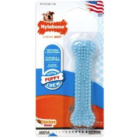 Nylabone Puppy Chew Dental Bone Chew Toy (Option: Blue  3.75" Chew (For Puppies up to 15 lbs))