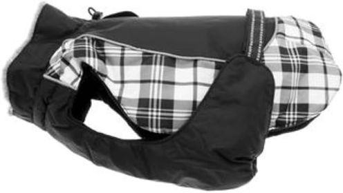 Alpine All-Weather Dog Coat - Black and White Plaid (Option: X-Small)