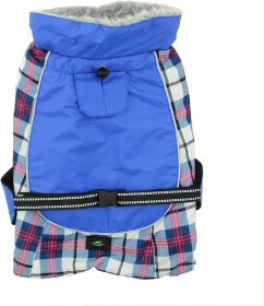 Alpine All-Weather Dog Coat - Royal Blue Plaid (Option: X-Small)