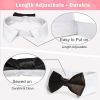 White Collar with Black Satin Bow Tie