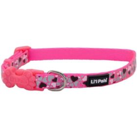 Li'L Pals Reflective Collar  Pink with Hearts (Option: 68"L x 3/8"W)